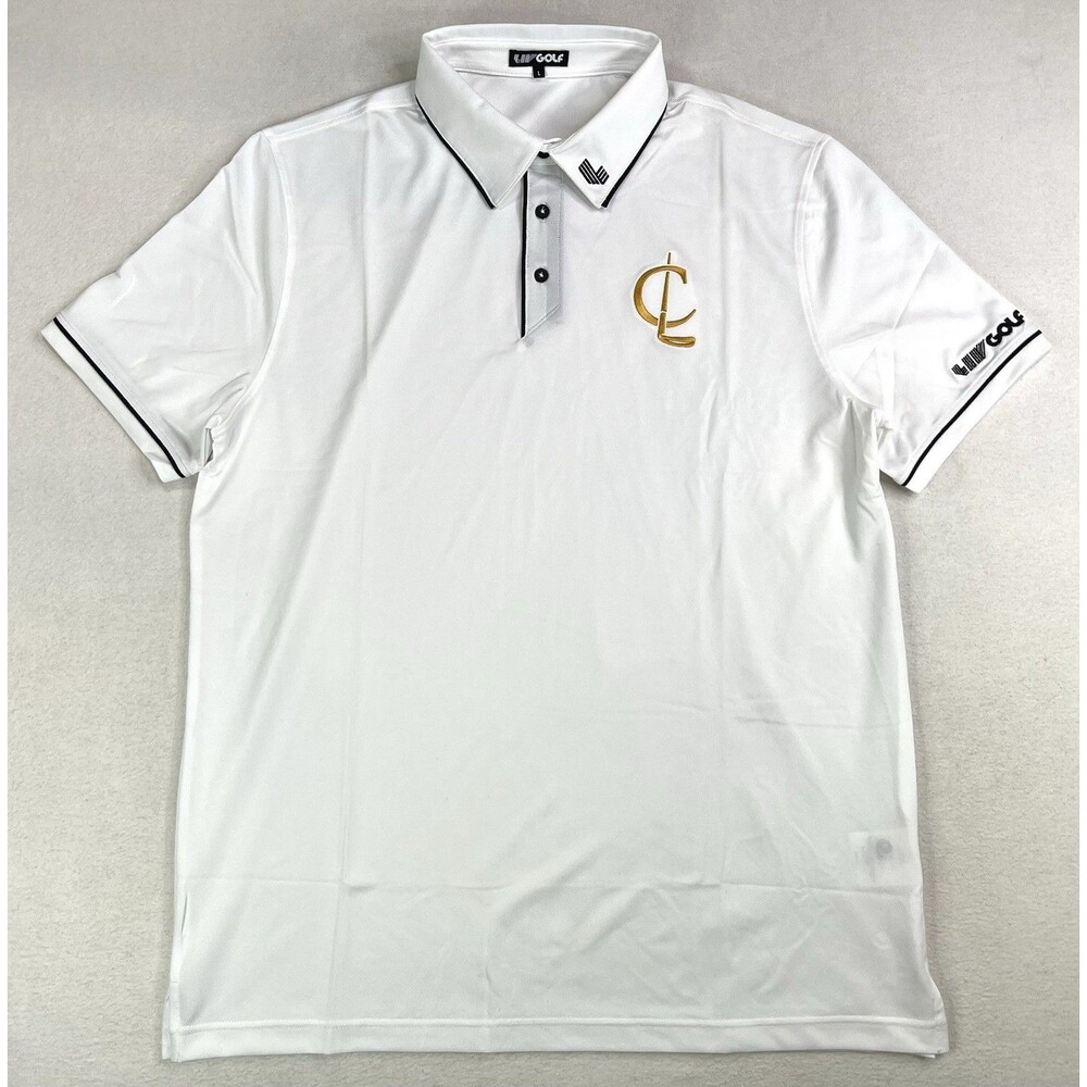 LIV Golf Cleeks Team Polo GC Golf Short Sleeve Polo Shirt White Mens Large New